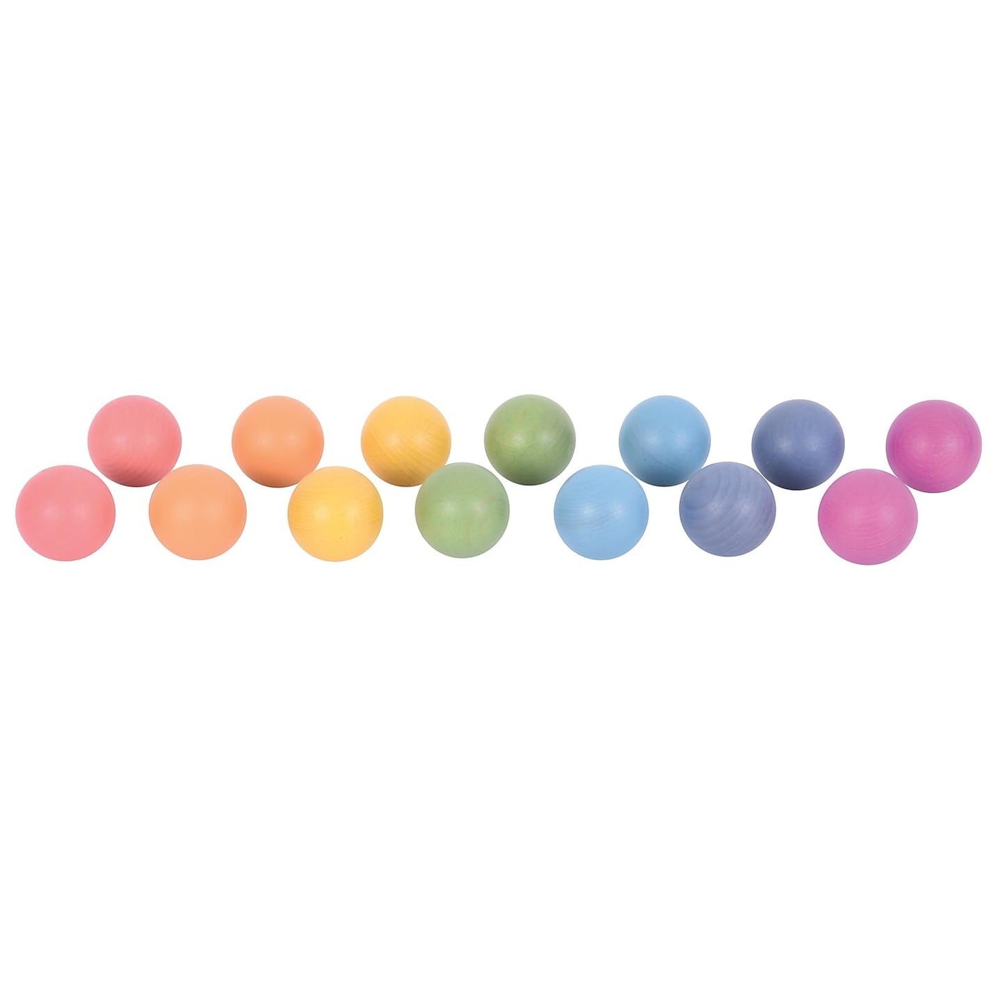 TickiT Rainbow Wooden Balls - Set of 14 - Loose Parts Wooden Toy for Babies and Toddlers 10m+ - Inspire Curiosity and Open-Ended Play