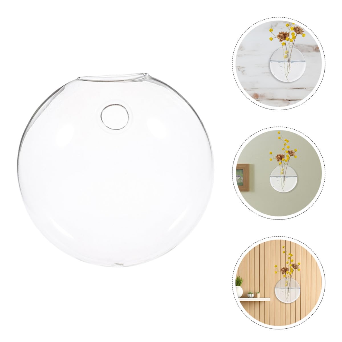 ERINGOGO 2pcs Glass Hydroponic Hanging Terrarium Vases for Indoor Plants Wall Mounted Decorative Plant Flower Vases for Home Office