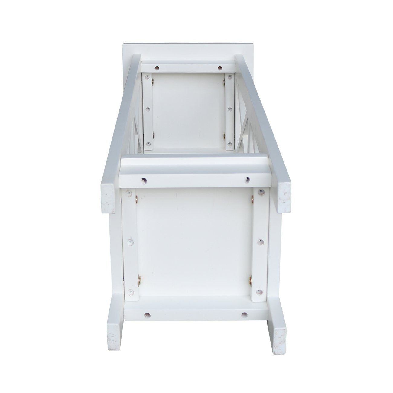 IC International Concepts, 36" X-Sided Plant Stand , Solid Real Wood, Sturdy Parawood, Snow White