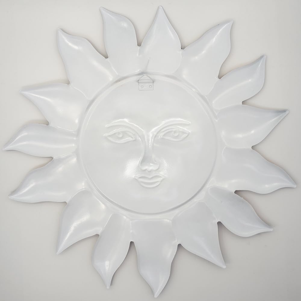 Daogtc Metal Sun Flower Wall Decor,13inches Sun Wall Art Hanging Decoration for Indoor and Outdoor, Garden Farmhouse Yard Patio Fence Living Room Bedroom Decor
