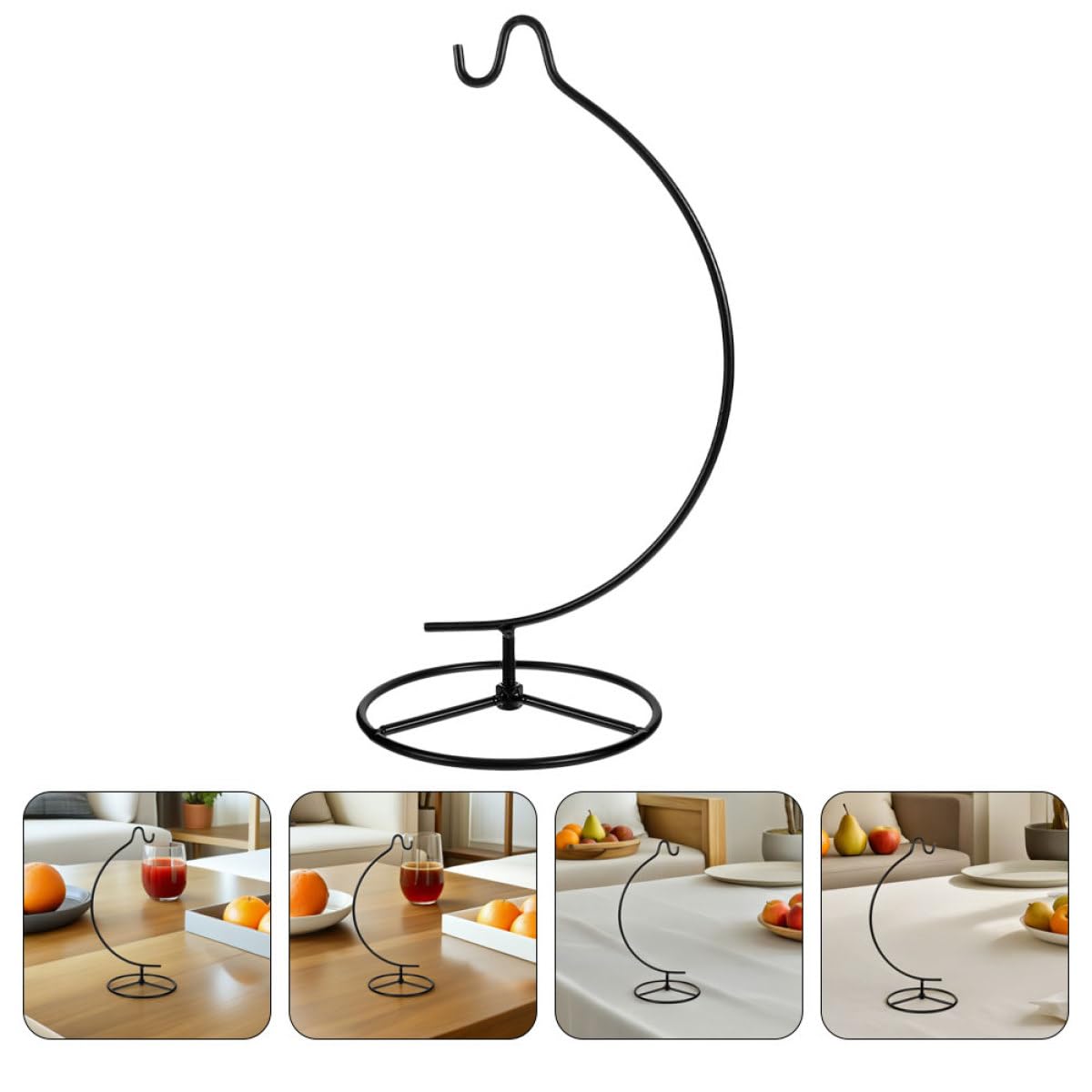 KESYOO Moon-shaped Iron Hanging Hook Stand for Air Plant Container and Glass Globe Display, 2pcs Metal Plant Display Holder for Indoor Home Décor and Hanging Terrarium Planter