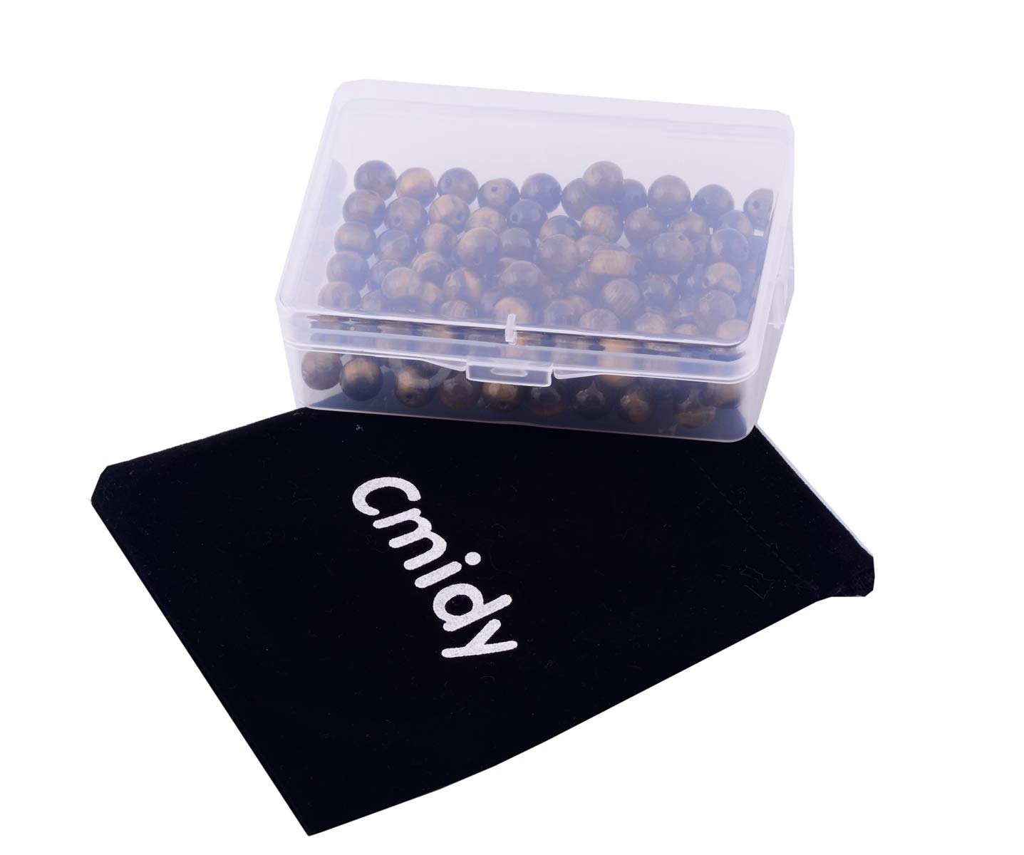 Natural Stone Beads 100pcs 10mm Tiger Eye Round Genuine Real Stone Beading Loose Gemstone Hole Size 1mm DIY Smooth Beads for Bracelet Necklace Earrings Jewelry Making (Tiger Eye, 10mm)