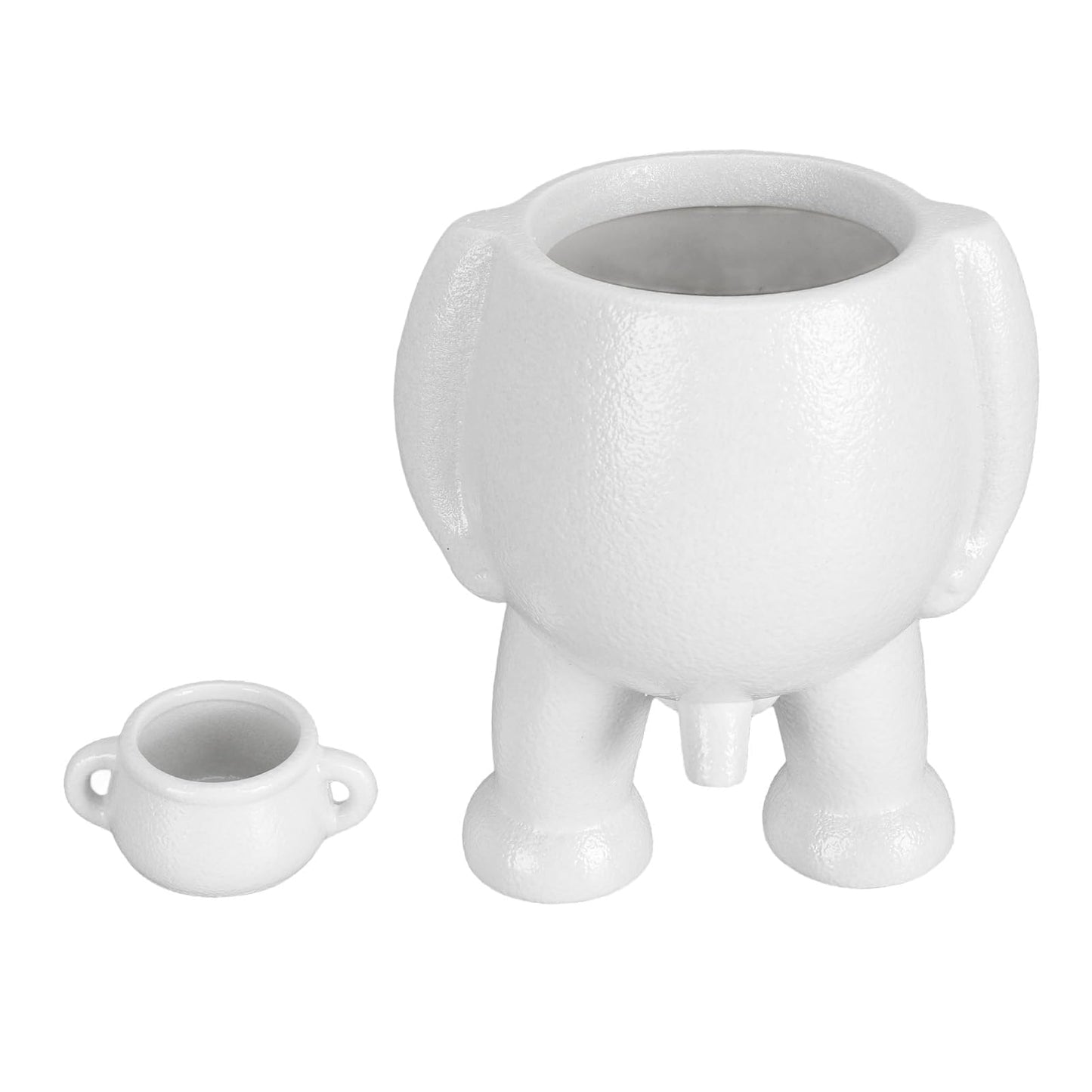 Gsycle Funny Peeing Plant Pot, Creative Ceramic Succulent Planter for Home Office Desk, Unique Little Man Pissing Flower Pot with Small Watering Can, White