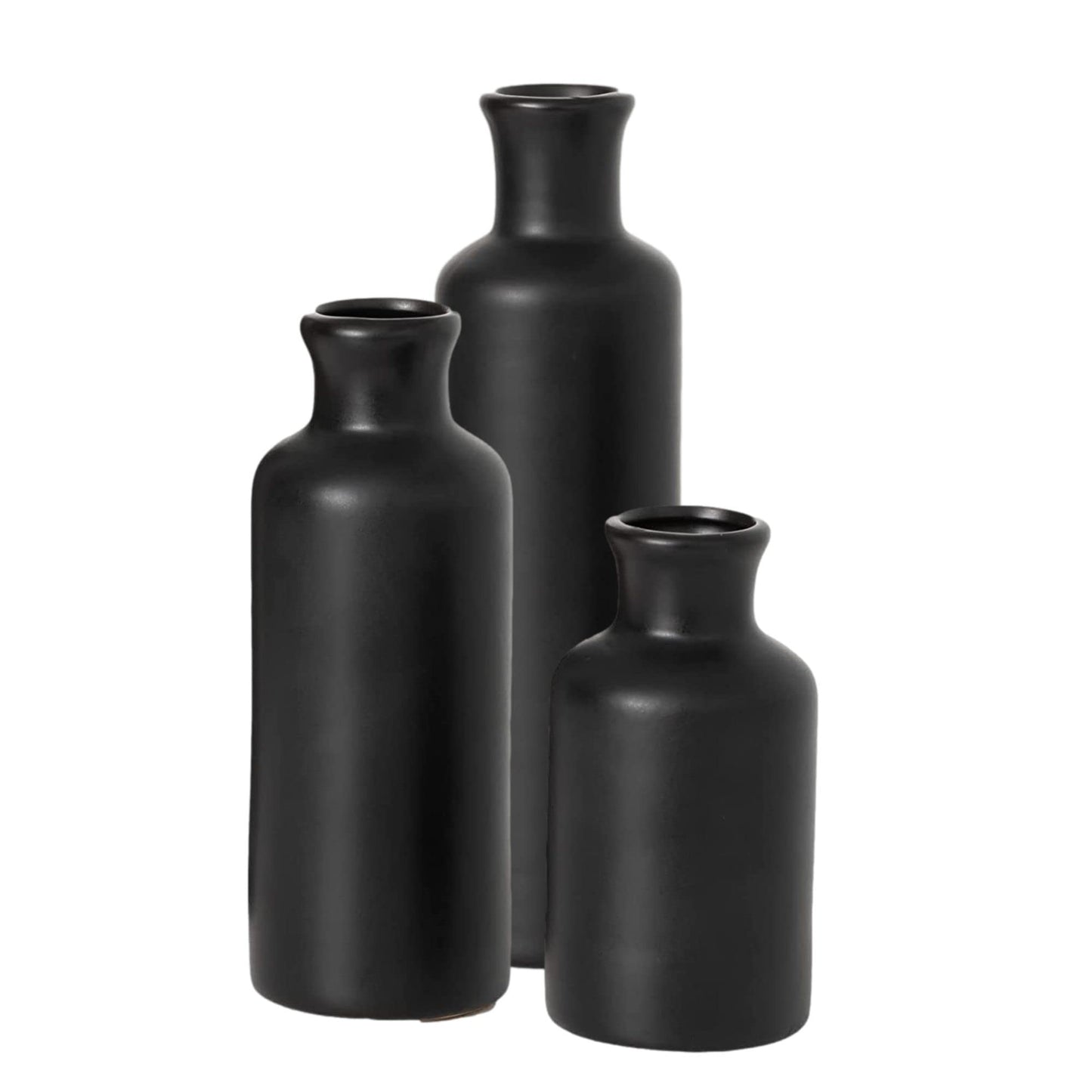 Sullivans Juego de jarrones de cerámica blanca, decoración de granja, jarrones decorativos para el hogar, jarrones para tu cocina, dormitorio, oficina, sala de estar, baño y estante (CM2333)