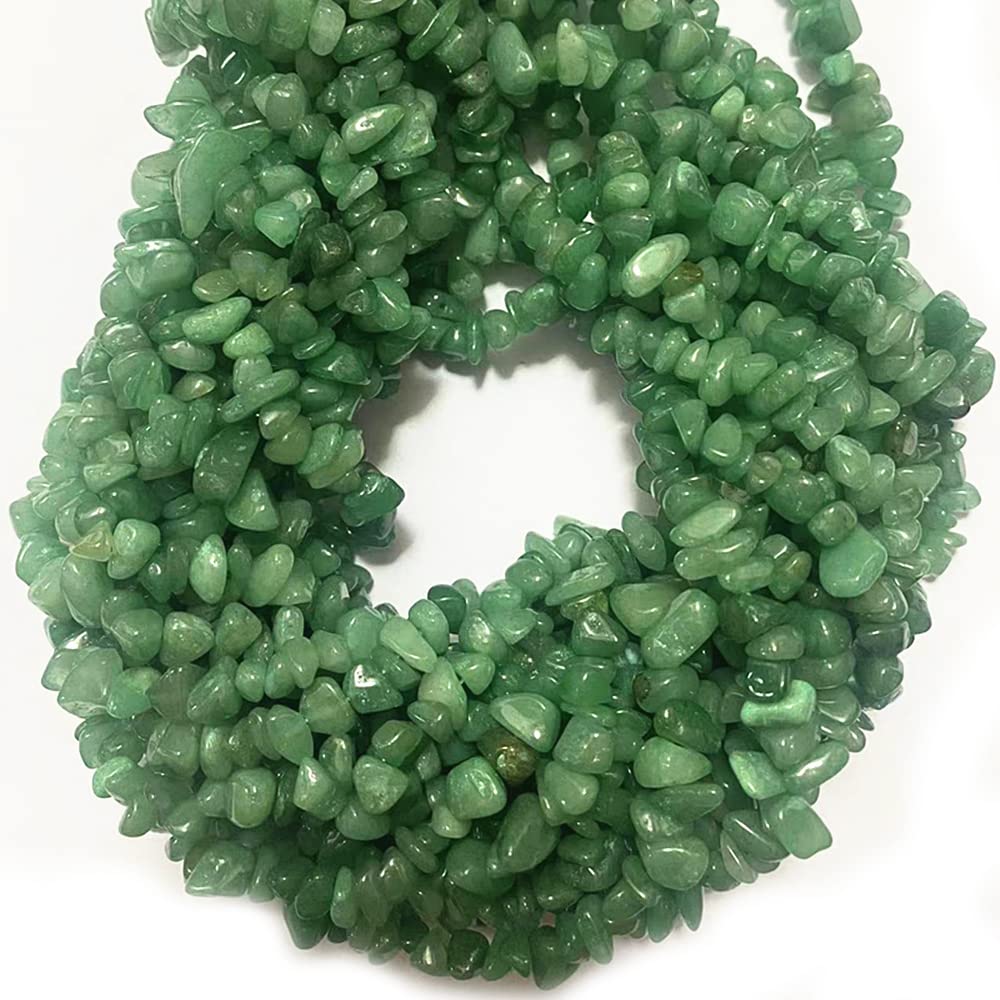 PLTbeads 7-8mm Natural Green Aventurine Gemstone Chips Beads Healing Crystals Waist Bracelets Necklace Kit Irregular Stone DIY Crafts Design Jewelry Making
