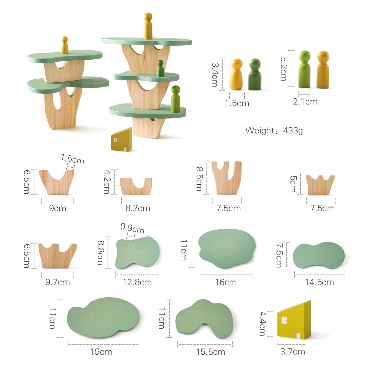 WOODEN TEETHER Wooden Tree Toy Pack of 15 Wood Forest Sensory Toys for Boys and Girls Educational Montessori Toys for Preschool Kids