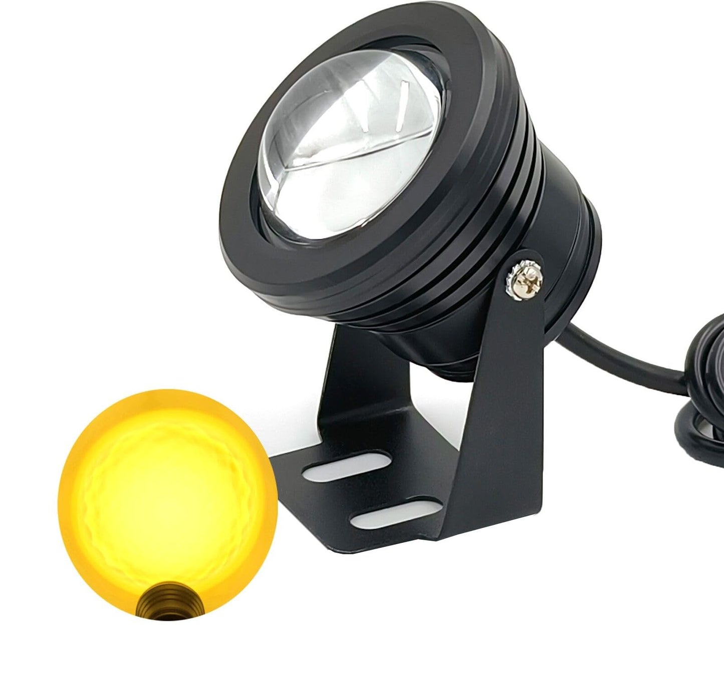 Bolusmll Warm White Pond Lights, Outdoor 10 Ft Cord Underwater Light 12W IP68 Waterproof Garden Lights Spotlight for Lawn Decorative Lamp 3000K Warm White Spotlights with US Plug 2 Lights