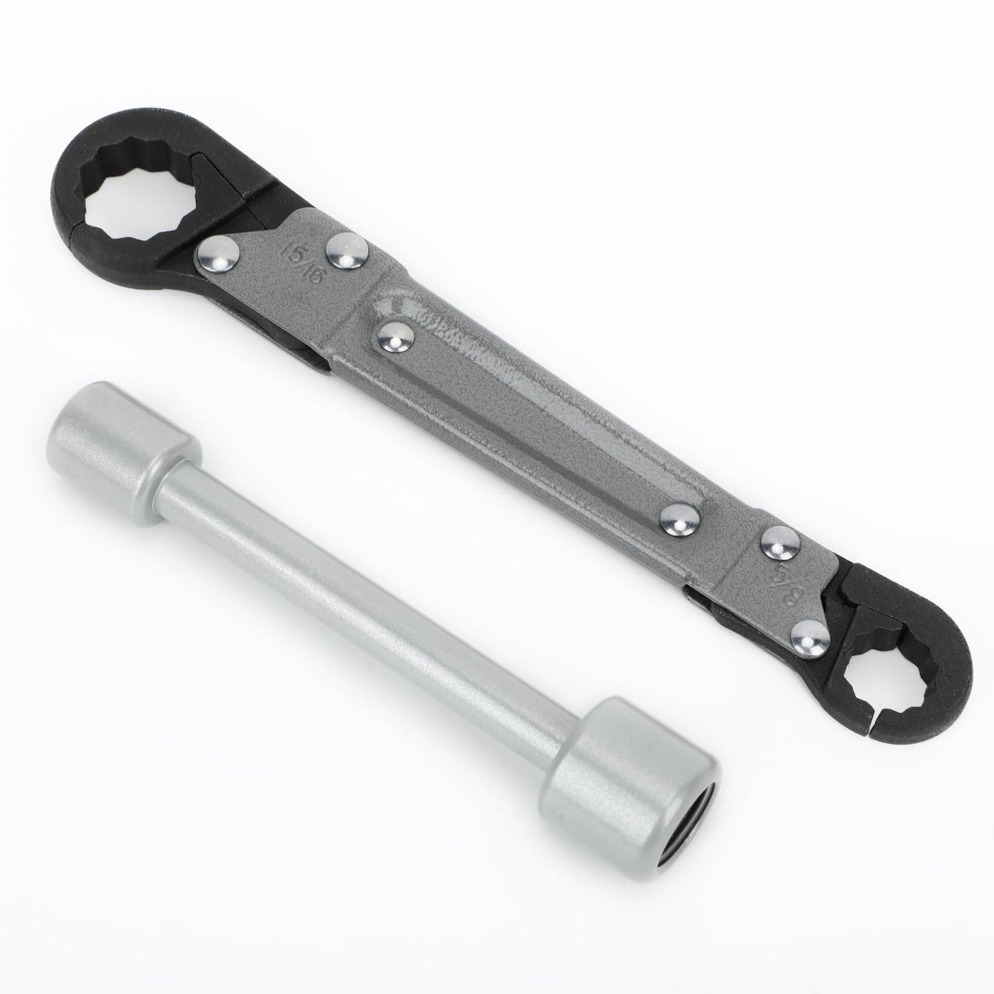 Holdly Plumbing Tools Angle Stop Wrench Kit – Adjustable Wrench Professional Plumber Tools for Installing New Compression Angle Stops and Removing Compression Rings-Silver Tool Kit
