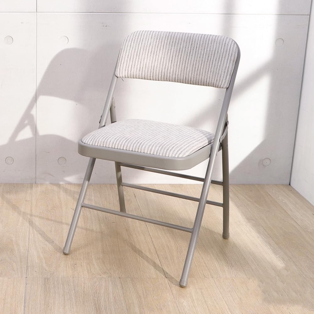 2 Pack Folding Chairs with Fabric Padded Cushion and Back, Commercial Grade Metal Chairs with Comfortable SOFT Fabric Cushion for Home and Office, for Indoor and Outdoor Events (2, White-Fabric)