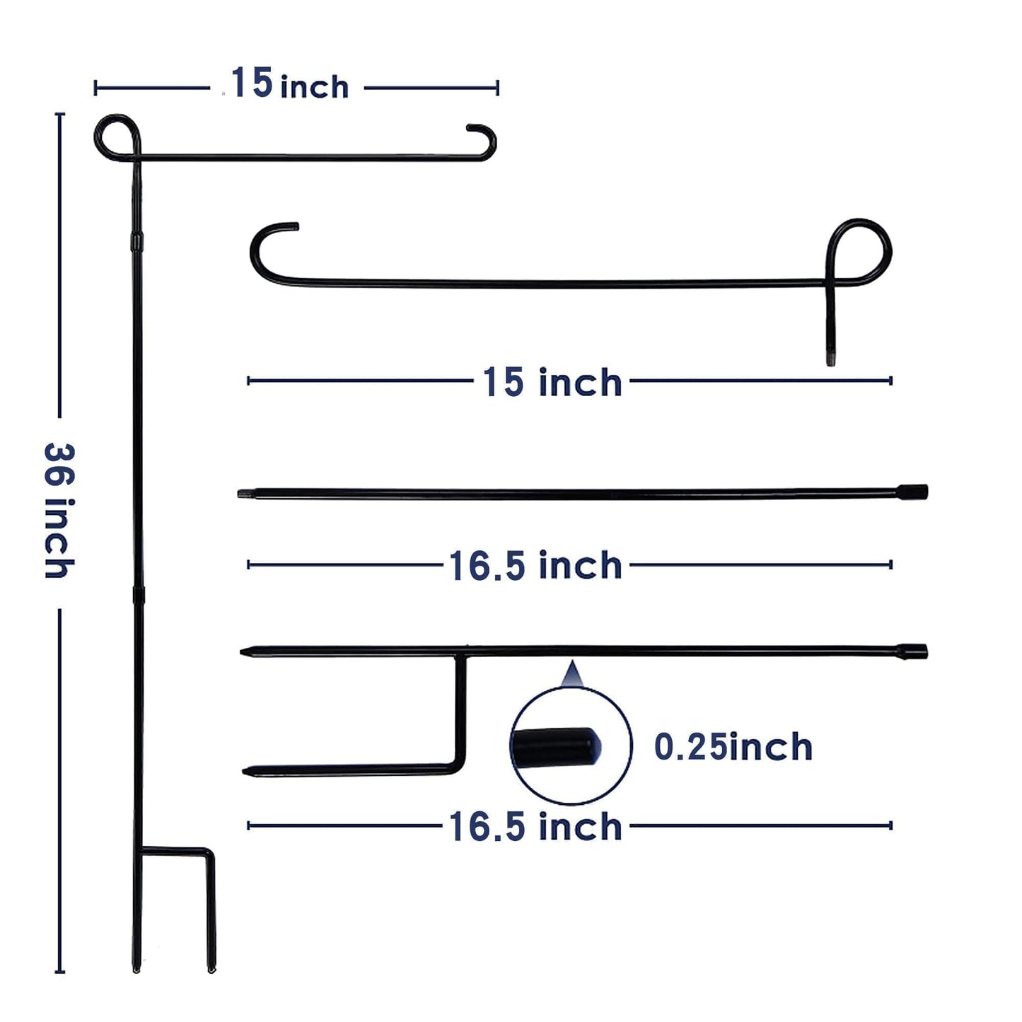 Topadorn Suede Garden Flag Stand Set with 2 Suede Double-Sided 12x18 Inch Flags – Metal Holder Pole Stake for Yard, Patio, Lawn Outdoor Decor(Flower)