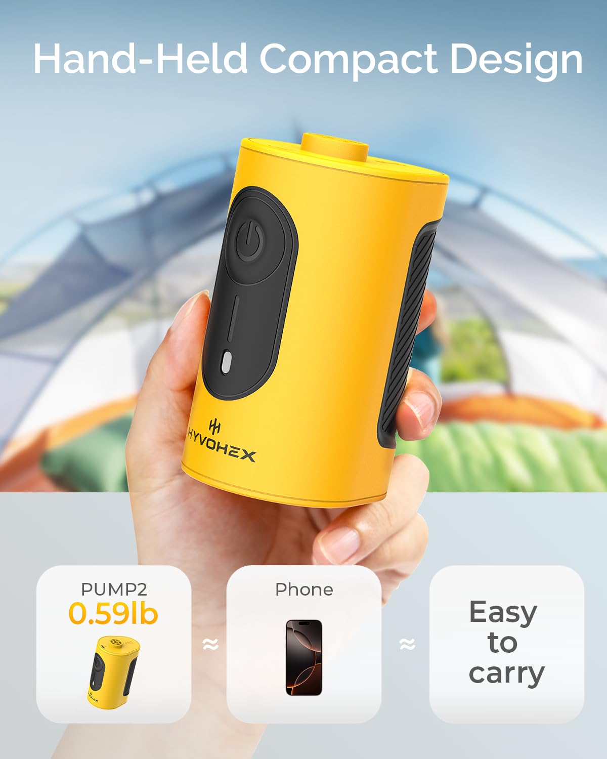 Portable Air Pump for Inflatables, 4000mAh Ultra Fast Air Mattress Pump with Advanced Heat Dissipation, 3 Nozzles Electric Air Pump Inflate Deflate for Sleeping Pads, Pool Floats, Vacuum Storage Bag