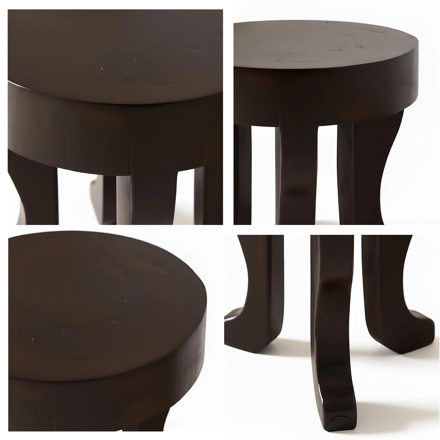 XQ-Gforward,Indoor Plant Stand, Wood Stool - Round Side Table - Handmade for Living Room, Bedroom, Entryway Decor