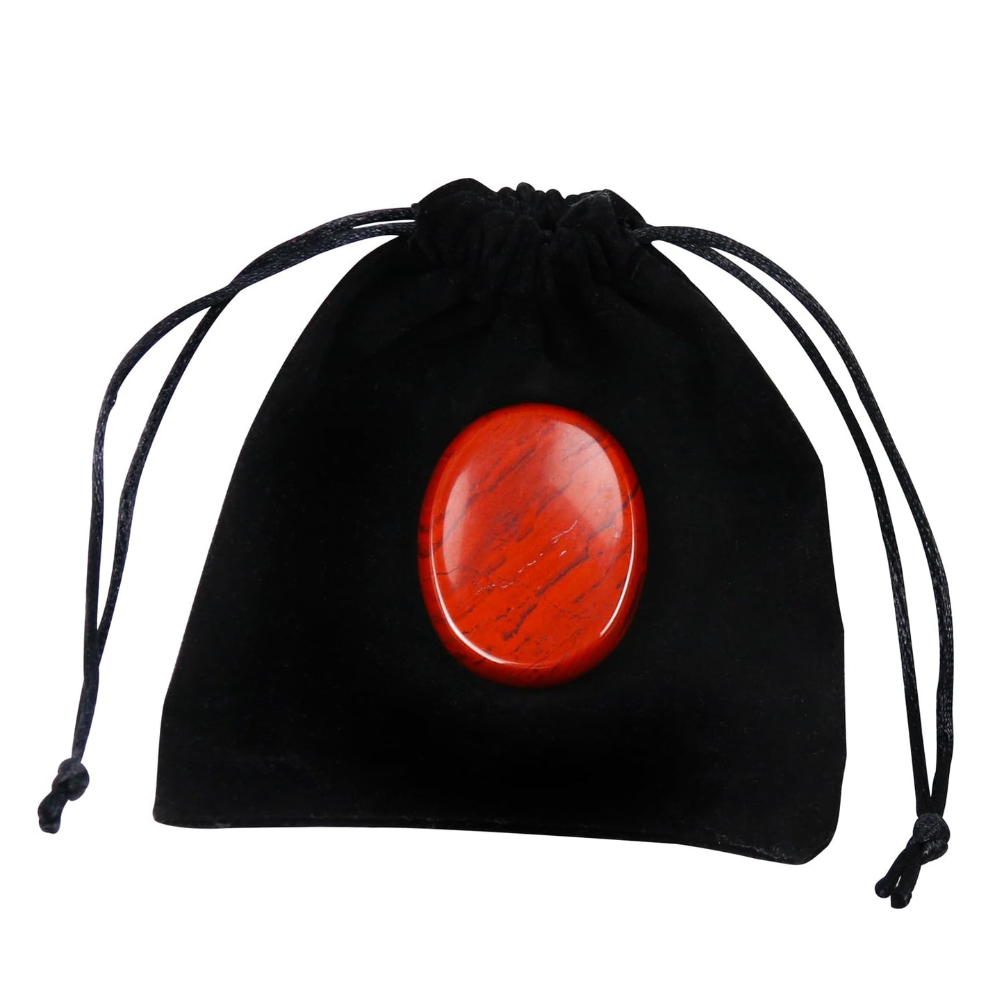 Nvzi Worry Stones Red Jasper Crystals, Chakra Crystals and Healing Stones, Oval Palm Stone, Thumb Stone, Crystals for Beginners, Spiritual Gifts for Women, Meditation Accessories (1PCS)