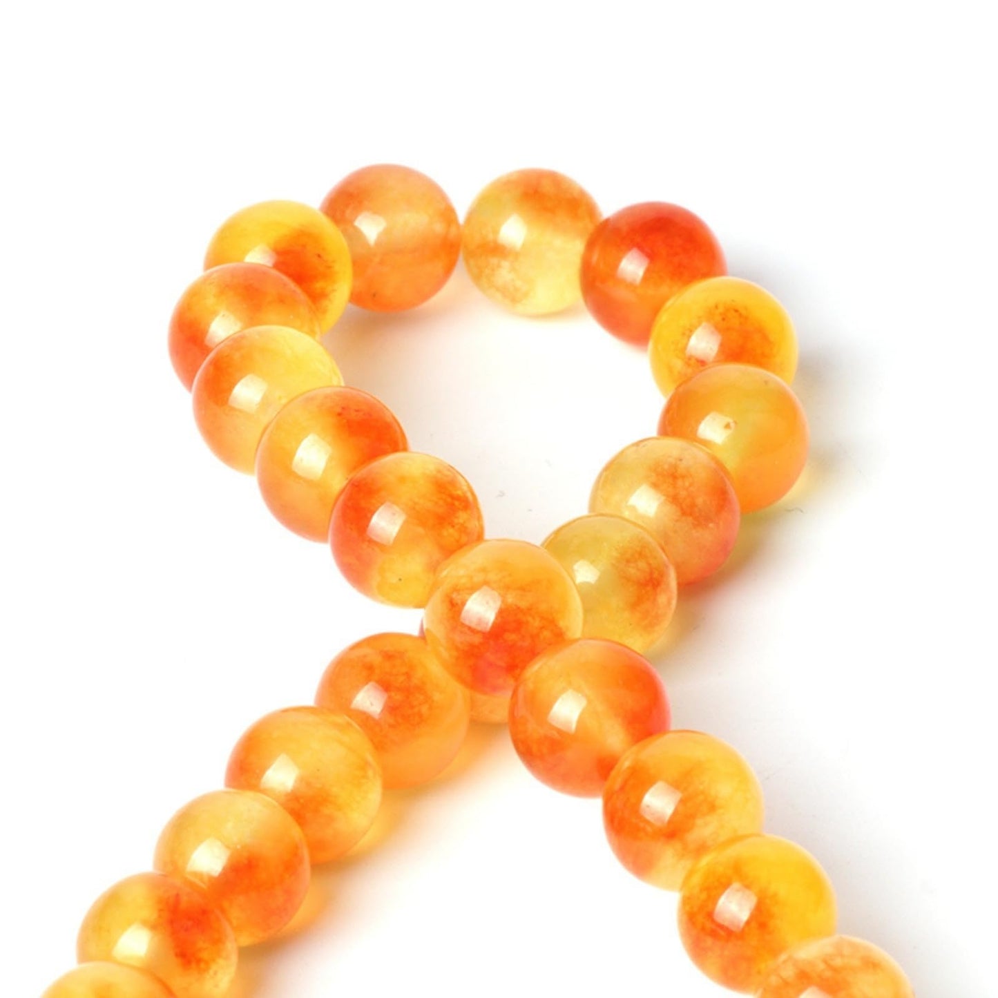 100Pcs Natural Stone 8mm Orange Jasper Round Loose Gemstone Energy Healing Beads Hole Size 1mm DIY Smooth Beads for Bracelet Necklace Earrings Jewelry Making