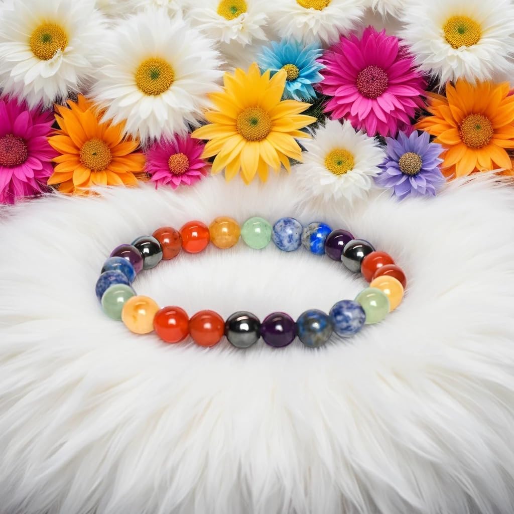 VIVIRAA 7 Chakra Bracelet - Handmade Healing Crystal & Gemstone Bracelet for Spiritual Balance, Positivity, Good Luck, Money & Prosperity | Unique Gift for Women/Mom (7 Chakra - MultiColor)