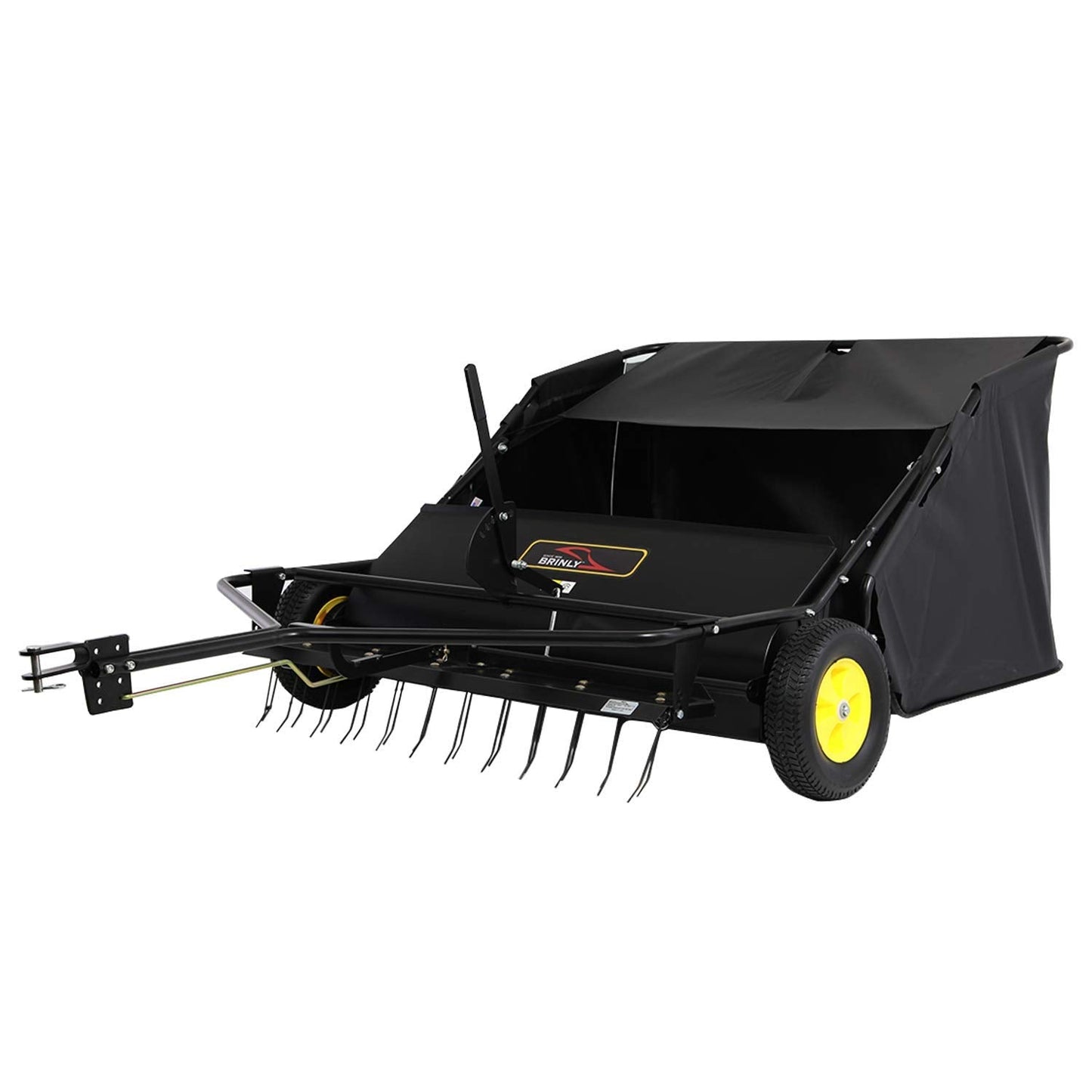 Brinly STS-42BHDK-A 42" Tow-Behind Lawn Sweeper with Dethatcher and Hamper Windscreen