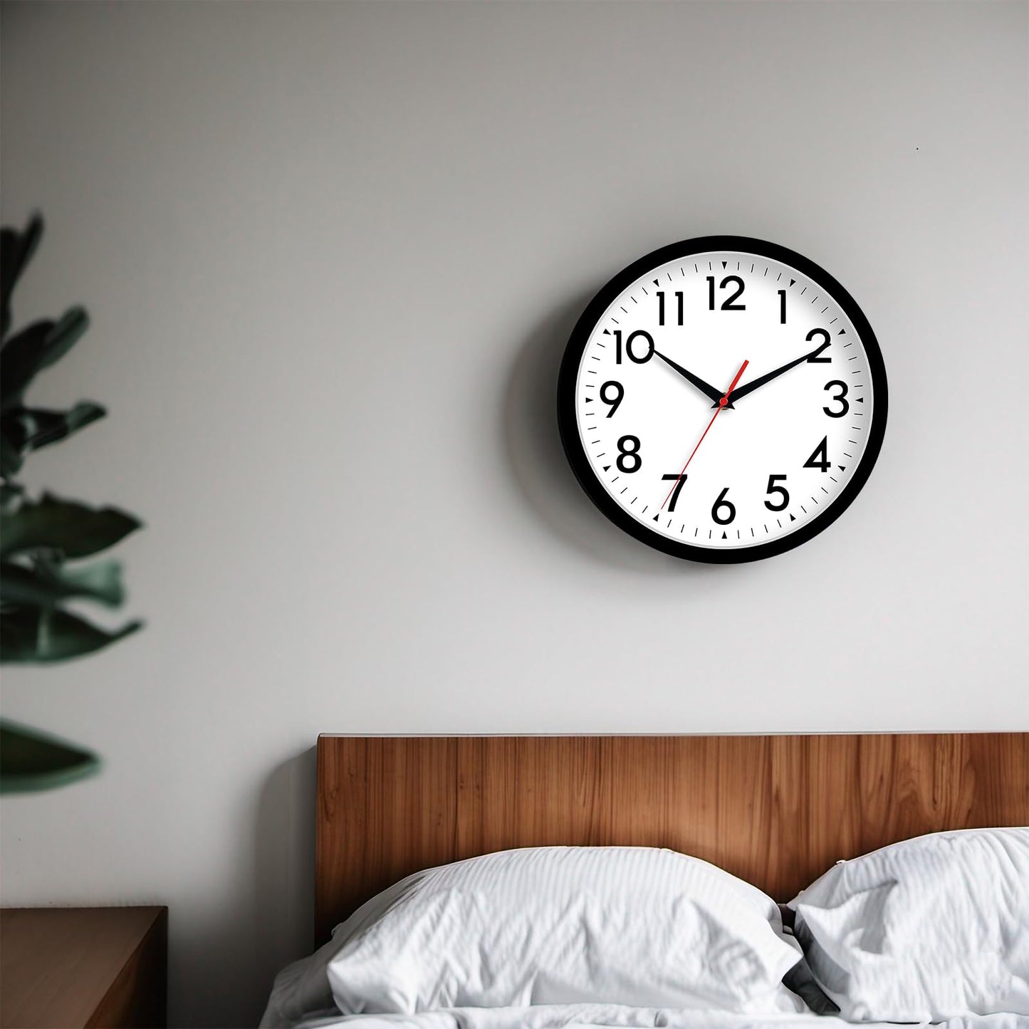 DAXSMY 12 Inch Wall Clock Silent Non-Ticking Battery Operated Analog Clock Decorative for Office Kitchen Outdoor Living Room Classroom Bedroom Bathroom School(Black)