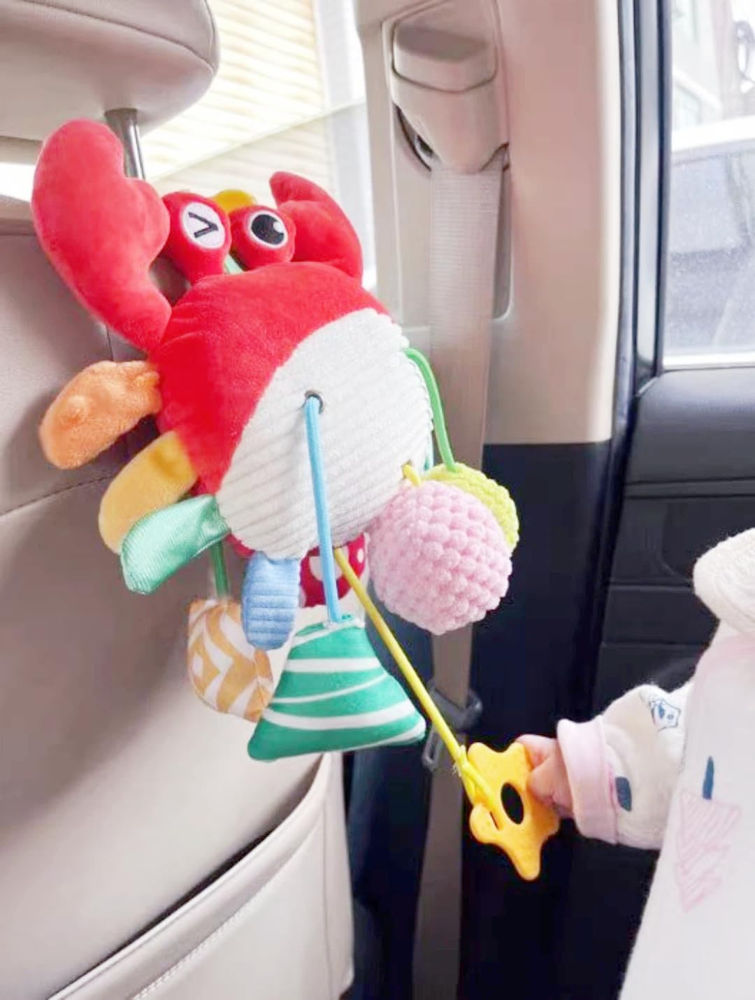 GZYFUVALW Car Seat & Stroller Toys for Babies 0-12 Months, Crab Infant Stroller Hanging Toys for Boys Girls