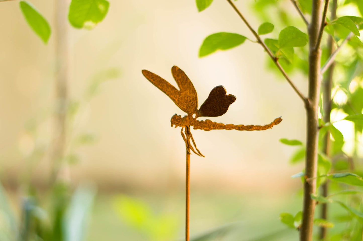 Dragonfly Garden Stake | Steel Construction with Real Rust Finish | Made in USA