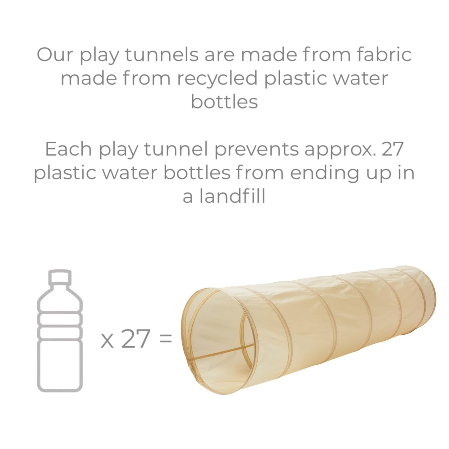 3 Sprouts Kids Play Tunnel - Pop Up Collapsible Tunnels with Recycled Fabric - Fun Crawling Tunnel for Toddler, Baby, Children to Crawl Through, Gross Motor Toy for Indoor Play - Gingham Beige