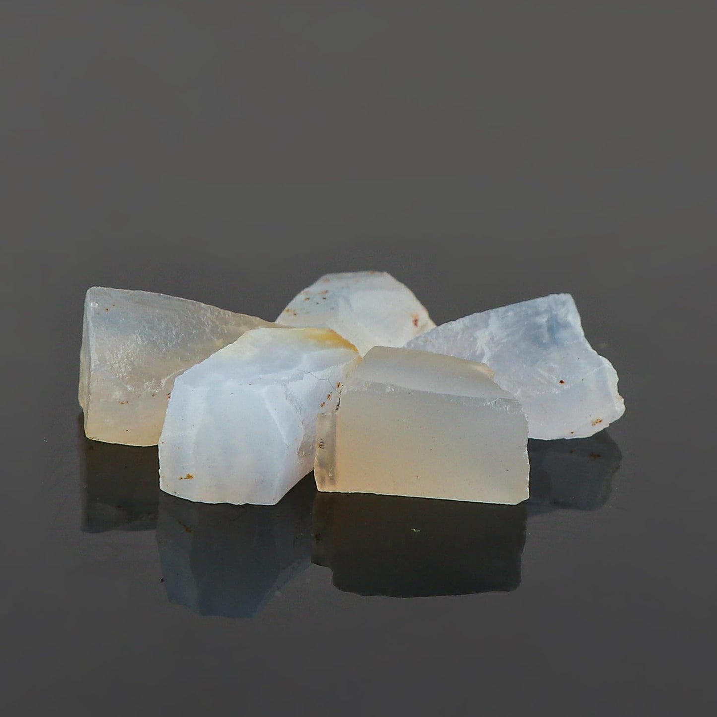 CRYSTALINES 5pcs Wholesale Natural Raw Blue-Lace Agate Gemstone, Untreated Rough Stone, Bulk Loose Supplies, DIY Crafts, Jewelry Making, Healing Crystals, Wire Wrapping, Gem Collection