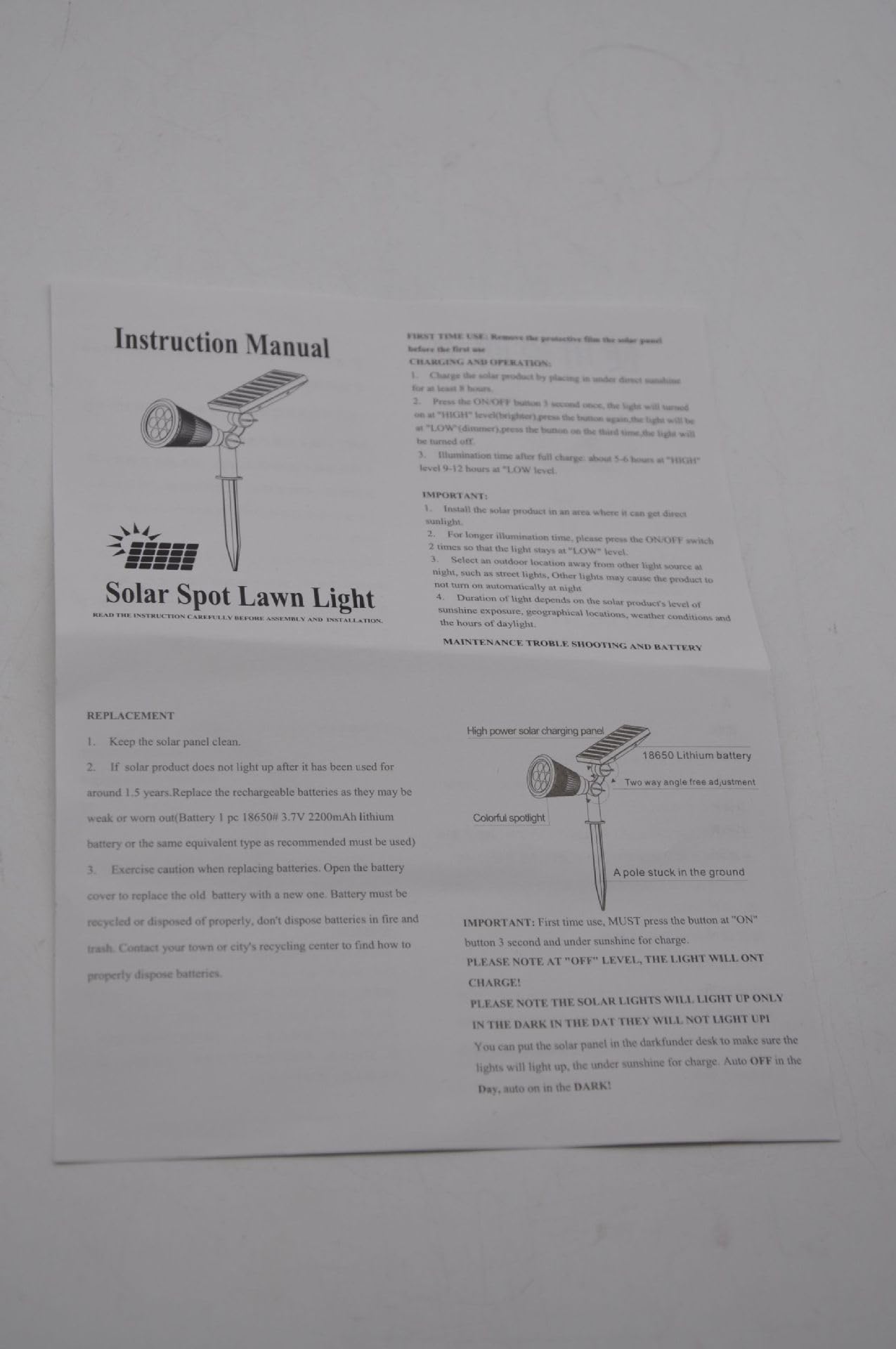 RBFVZCCB Waterproof Solar Power Lamp Light for Outdoor Plant