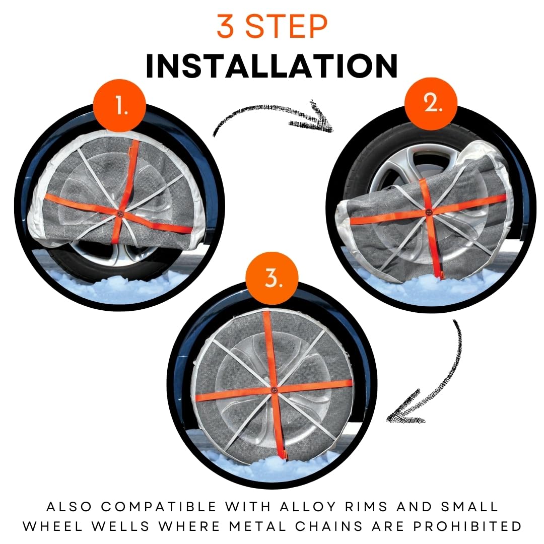 AutoSock for Passenger Vehicles HP695, Snow Socks for Tires, Pack of 2