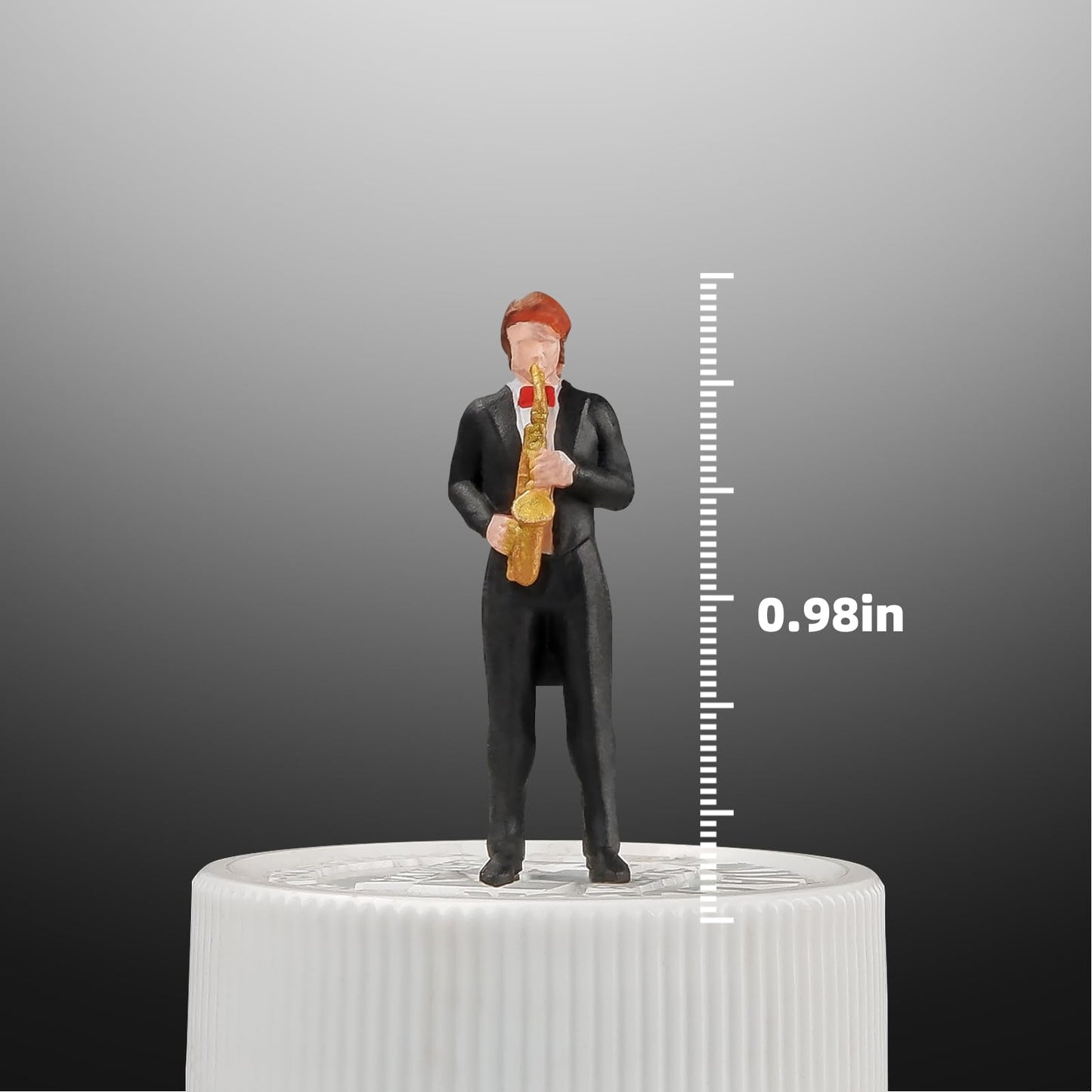 kivcmds Painted Figure 1:64 Scale Mini Model Trains Architectural Plastic People Figures,Five-Piece Symphony Orchestra. Decorative Ornaments for Miniature Scenes