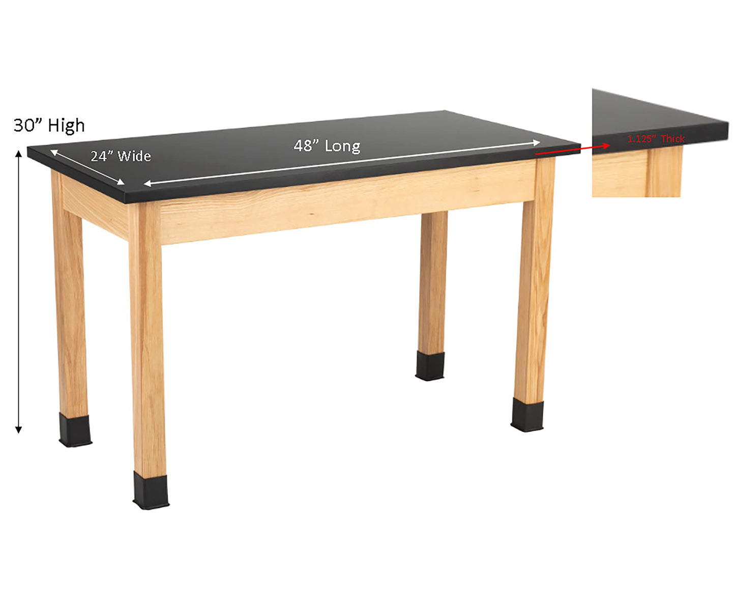 Learniture Science Lab Table w/Chemical Resistant Top (24" W x 48" L)