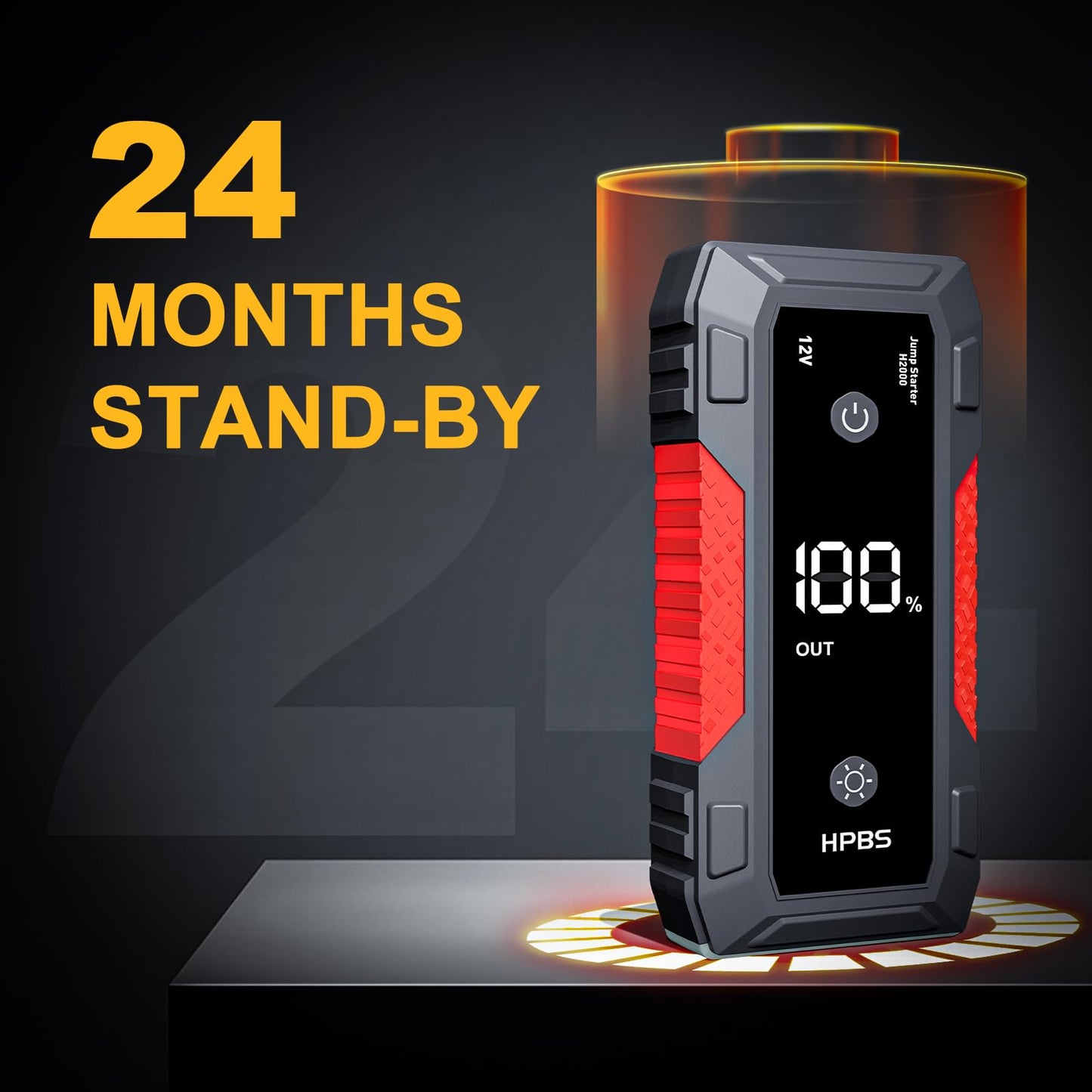 HPBS H50 Jump Starter - 5000A Jump Starter Battery Pack for Up to 10.0L Gas and 8.0L Diesel Engines, 12V Car Battery Jumper Starter Portable with 3.0" LCD Display, Jump Box