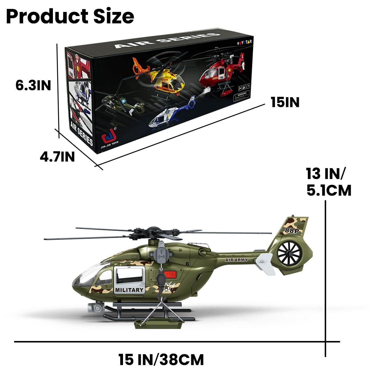 CSDCSD Green Military Big Helicopter Toys,Army Toys with Lights & Sounds,Birthday Gift for 2 3 4 5 Years Old Boys and Girls