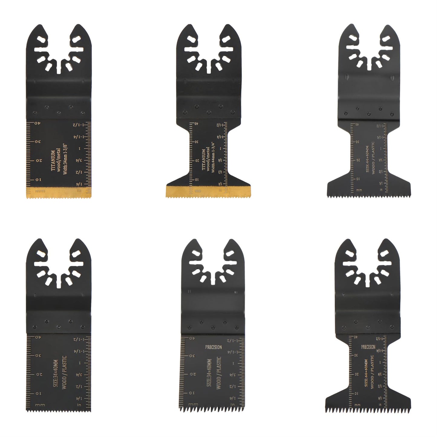 findmall 110Pcs Oscillating Tool Blades Kit Titanium Japanese-Tooth Compatibility with Most of Oscillating Multi-Tools Cuts Wood, Metal, PVC, Tile