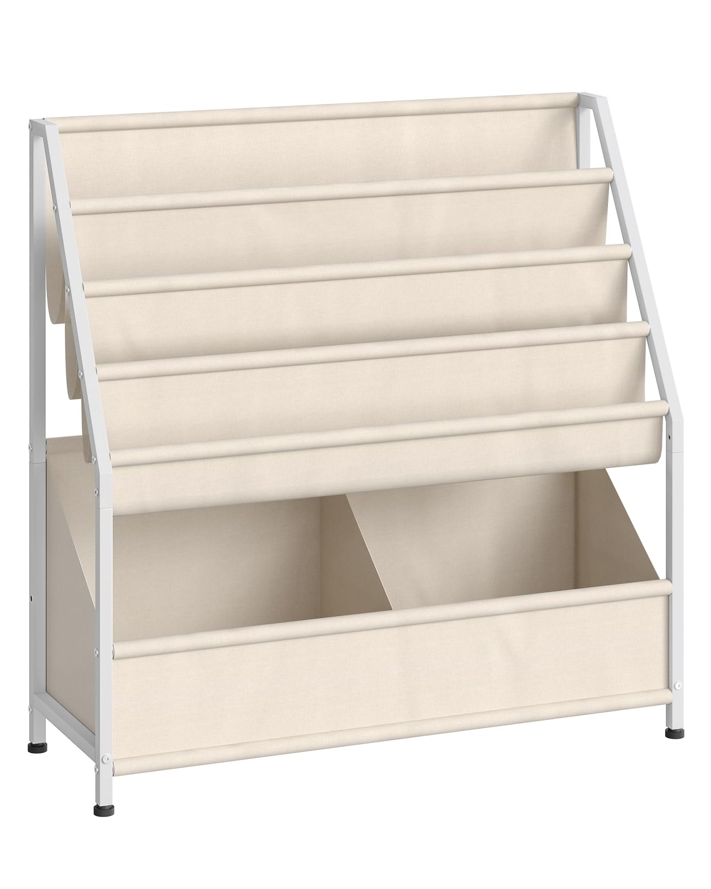 CHOEZON Kids Bookshelf, 4-Tier Bookshelf for Kids, Large Capacity Book and Toy Storage Organizer, Toddler Book Shelf for Kids Room, Nursery, Playroom, Beige TCW09WM
