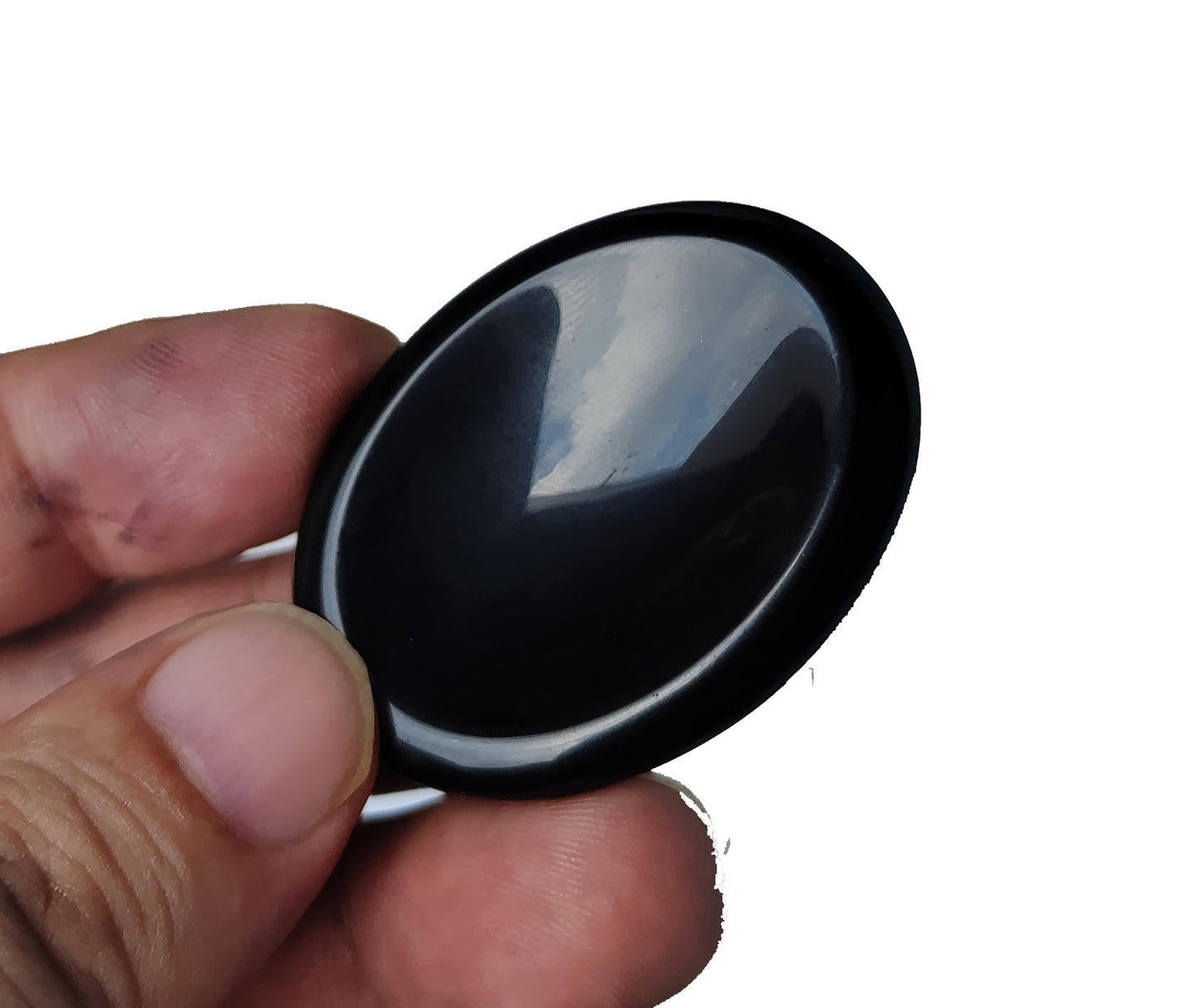 zmgmsmh Handcarved Thumb Worry Stone, Pocket Palm Stones for Anxiety Stress Relief Meditation Therapy Geometry Home Decorations (Black Obsidian-Oval Shape)