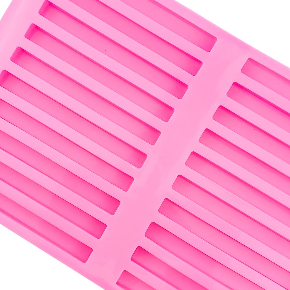 2 PACK Chocolate Rod Stick Silicone Strip Molds, 20 Bars Strips Biscuit Candy Molds for Cookies Candy Crayon Candle Soap Ice Cube Tray
