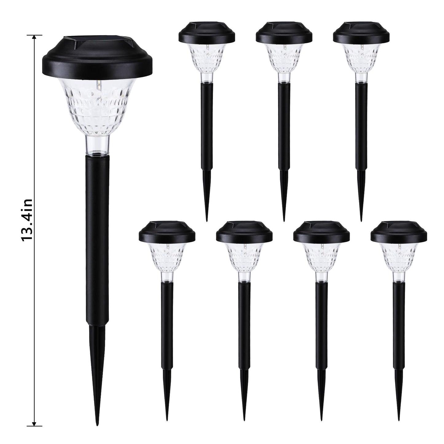 Joomer Solar Pathway Lights, 8Pack 10LED Solar Landscape Lights with Auto Lighting Sense & 2 Modes, Waterproof Outdoor Walkway Light, Warm White Cascading Garden Light for Yard, Patio, Lawn, Driveway