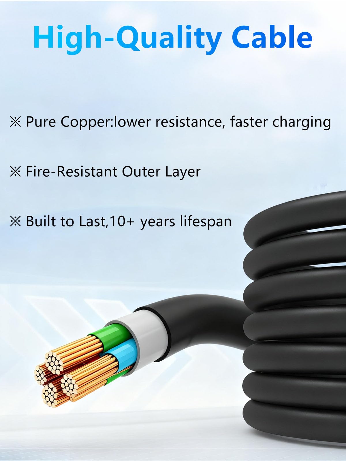 ENERGYGENIE 40Ft Cord EV Charger, 16Amp 110V/240V Portable Level 1 Level 2 Electric Vehicle Charging Station with NEMA 6-20 Plug & NEMA 5-15 Adapter for J1772 Electric Cars