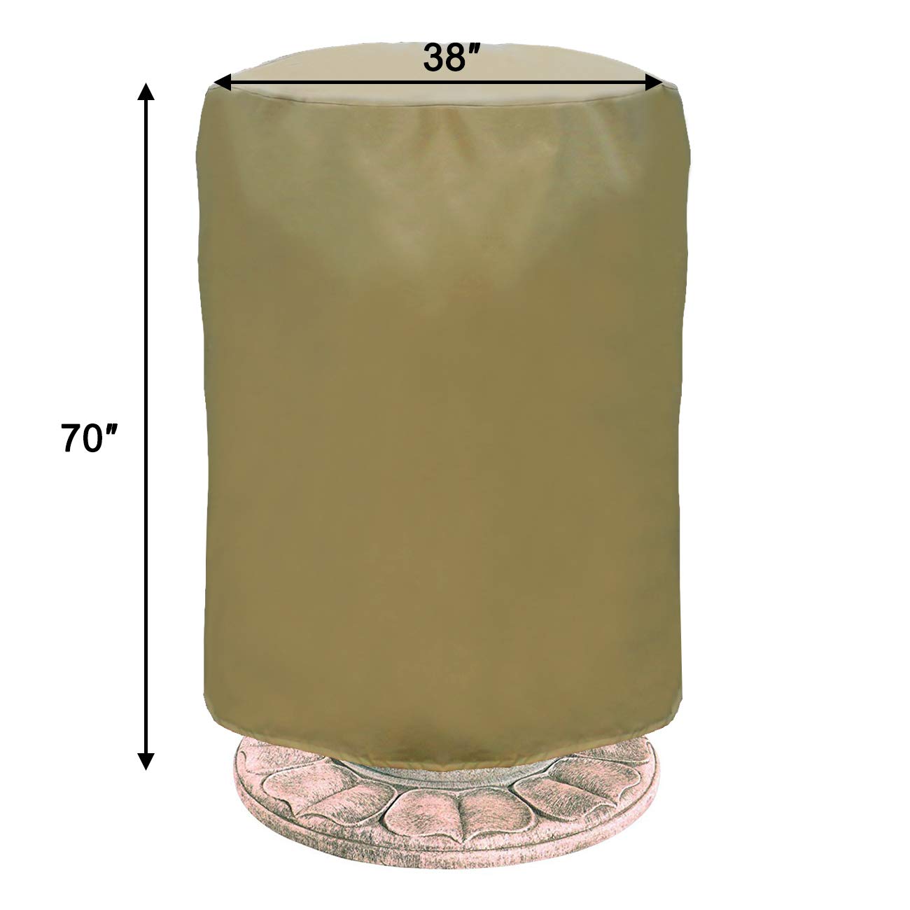 Ogrmar 38"x70" Garden Fountain Cover 600D Oxford Waterproof Dustproof Cover with Locking Drawstring for Winter Outdoor Garden Fountain Statue(38"x70")
