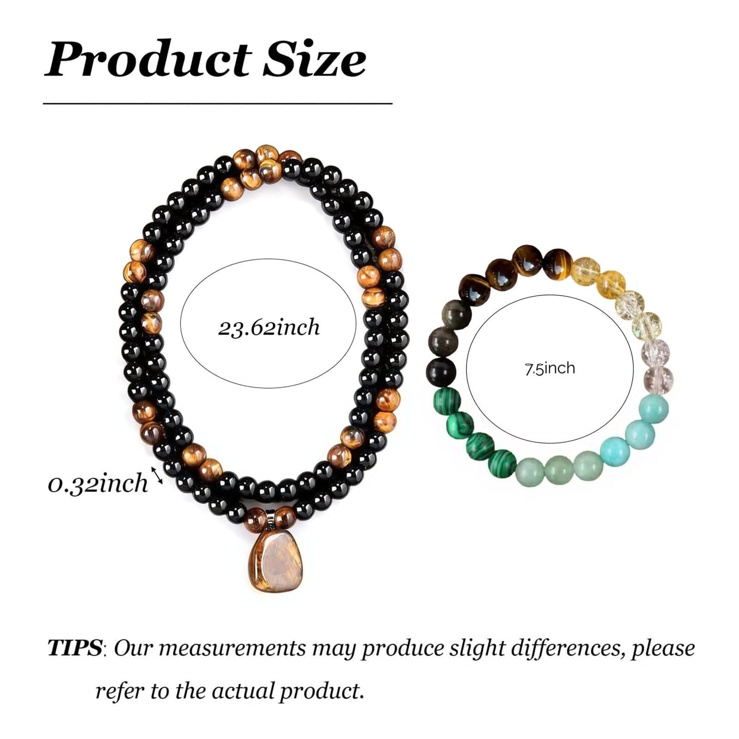 Money Necklace Bracelet Jewelry Set for Women Men Money Attraction Green Beaded Tiger Eye Feng Shui Good Luck Wealth Jade Healing Crystal Stone Long Sweater Chain Anniversary Vacation Jewelry Gifts
