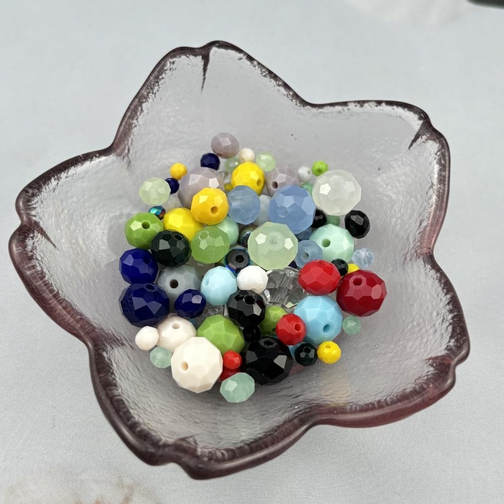 Pinhoollgo 60pcs 10mm Crystal Glass Beads Faceted Rondelle Glass Spacer Beads for Bracelets Necklace Pendants Earrings Key Chains Jewelry Making(Transparent)
