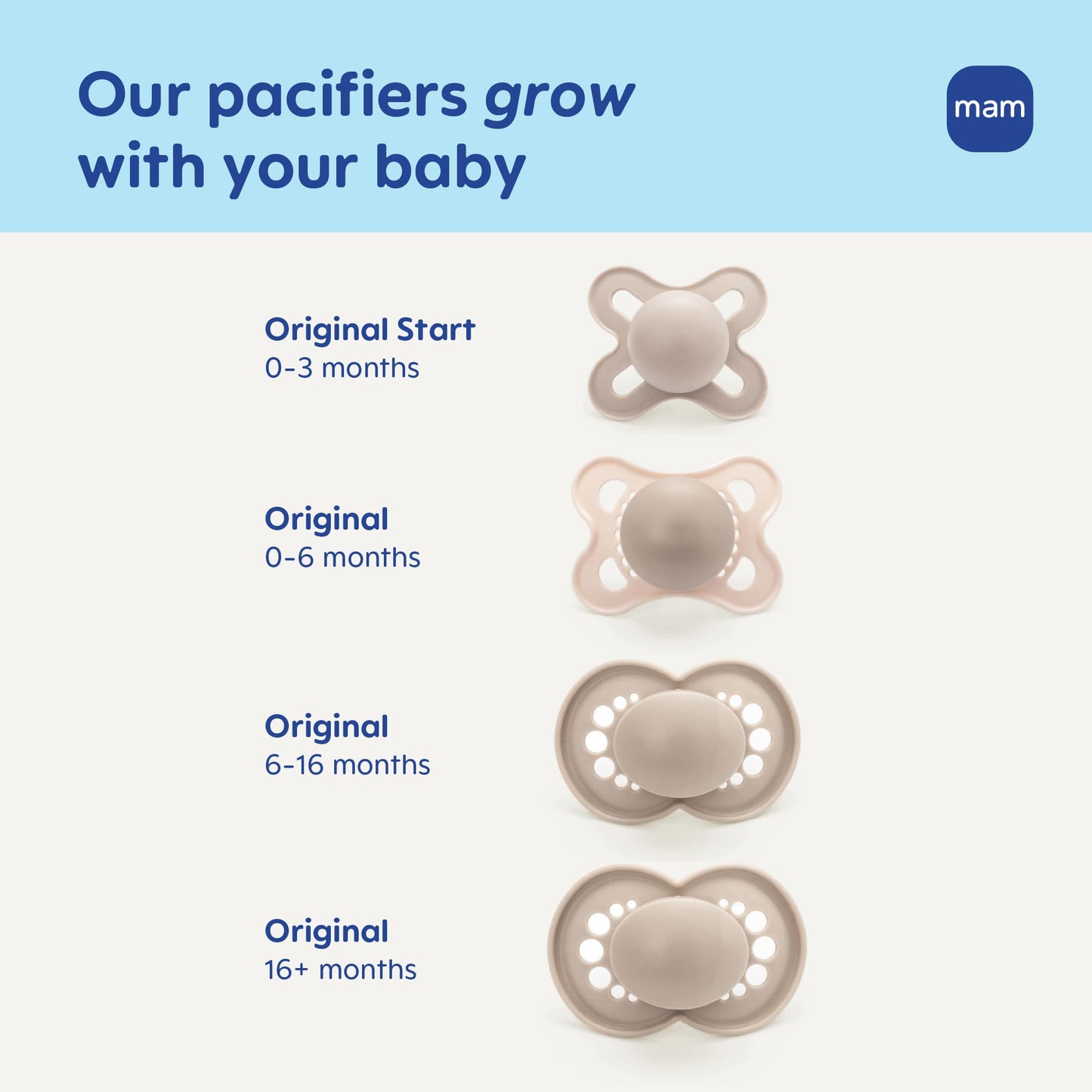 MAM Original Matte Baby Pacifiers 16+ Months, Binky for Newborn Babies, BPA-Free Skin Soft Silicone Nipple, Easy to Clean, Developed with Medical Experts, 4 Count, Made in Europe