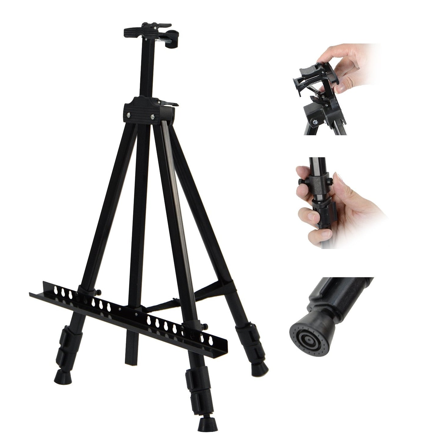 Portable Artist Easel Stand for Painting - Adjustable Height Painting Easel with Bag - Tabletop Art Easel for Painting Canvas Stand, Poster Stand & Wedding Signs Stand - Metal Tripod - 17x66 inches