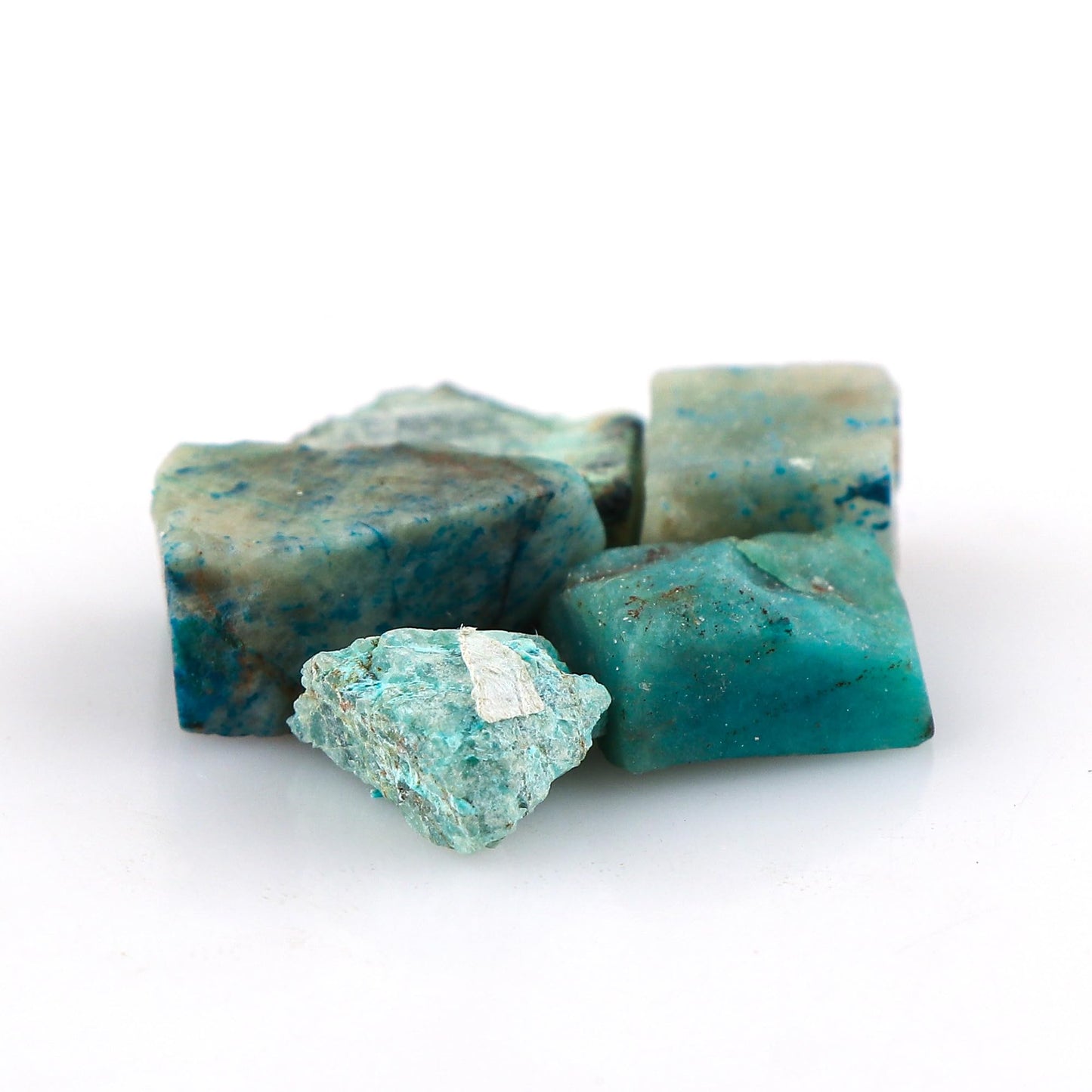 CRYSTALINES 5pcs, Wholesale Natural Raw Green Chrysocolla Gemstone, Untreated Rough Stone, Bulk Loose Supplies, DIY Crafts, Jewelry Making, Healing Crystals, Birthstone, Gem Collection, AAA Grade