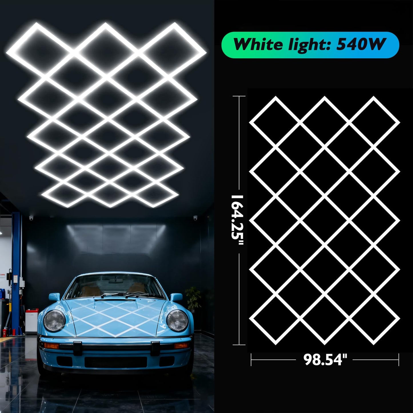 Ofenrd Hexagon Garage Lights 23 Hex Super Bright Led Honeycomb Lights New Updated Diamond Commercial Lighting for Garage Car Detailing Barber Shop Gym Warehouses Basement.
