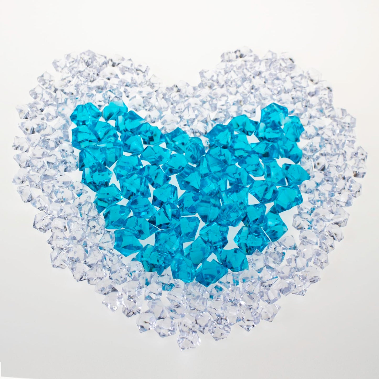 FLJHAYDMJ 250 PCS Blue Fake Ice,0.62x0.86 Inch,1.1 lbs Acrylic Crystal Gemstones for Decoration, Photography, Vase Filling, and Parties,Non-Toxic and Reusable