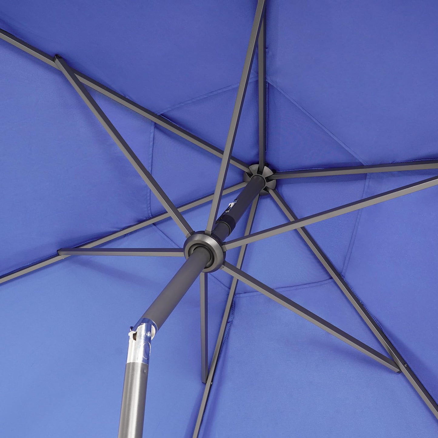 CROWN SHADES 9 Ft Patio Umbrella - Polyester Outdoor Umbrella with 30° Push Button Tilt, Patented Edge Connection Design for Patio, Pool, Garden & Table, UV Resistent