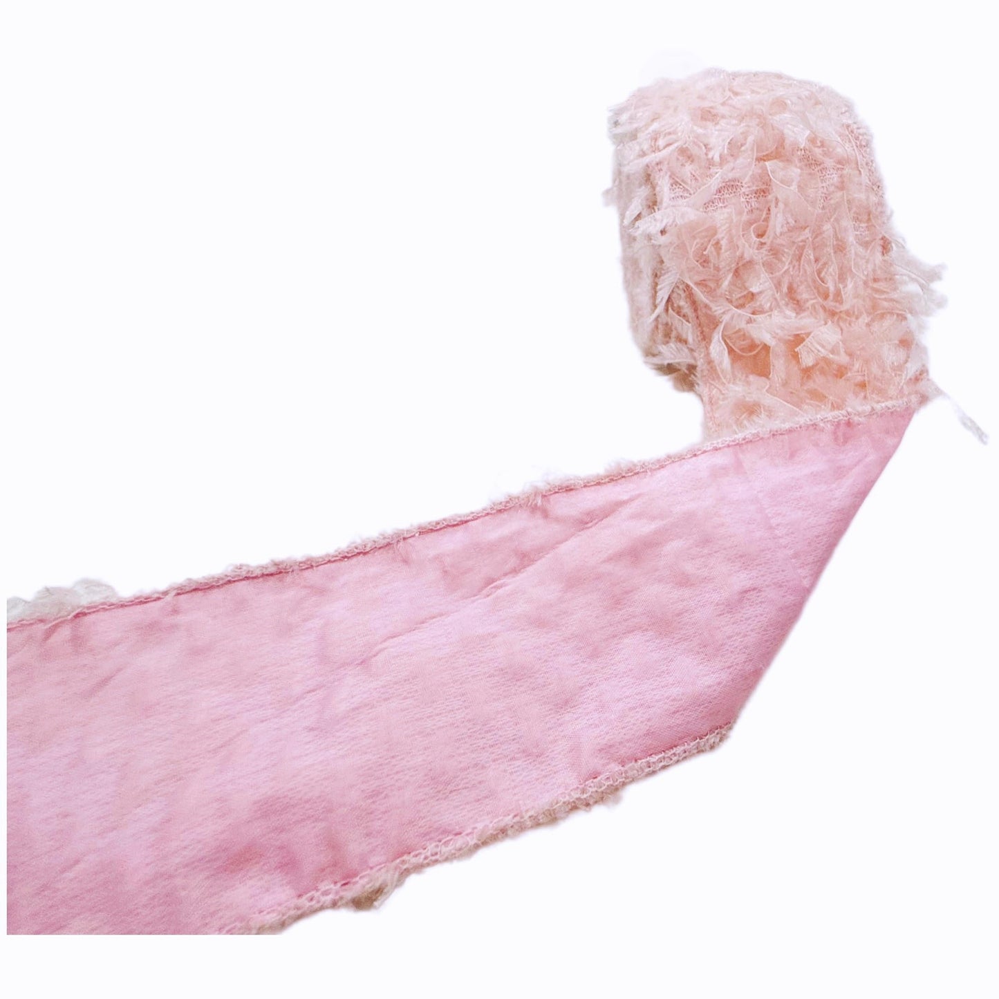 Meseey Pink Faux Fur Wired Ribbon Trim,10 Yards Ideal for Christmas Wreaths,Gift Wrapping & DIY Craft Decorations (Pink, 4 Inch)