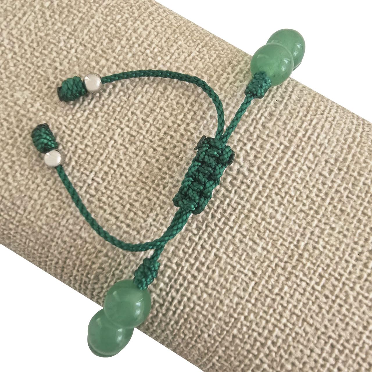 Sabeli Handmade Bracelets Real Natural Stones Healing Protection Focus 8mm Bead Adjustable Macrame Women Men Gemstone Gift (Jade)