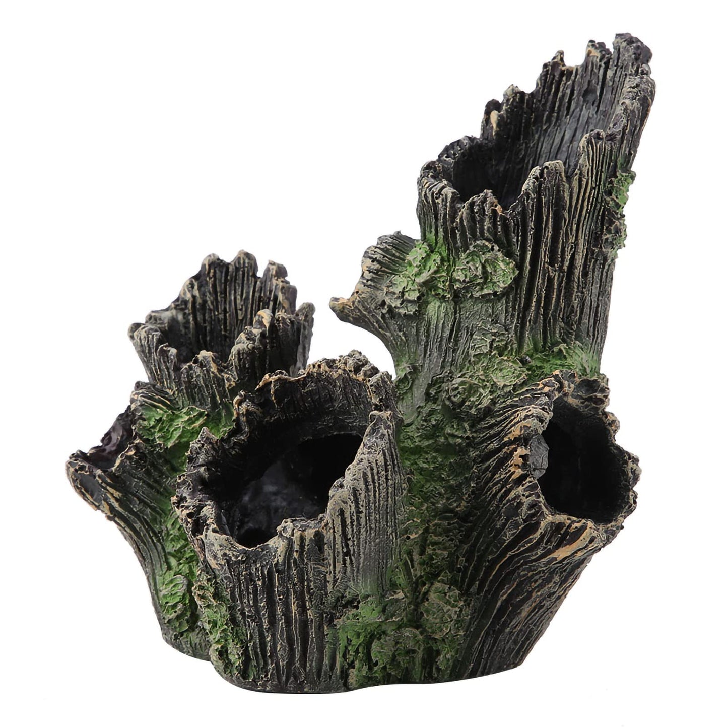 Tyenaza Aquarium Driftwood Decoration, Driftwood Resin Crafts Ornament for Aquarium Decoration Fish Tank Wood with Holes & Aquarium Caves Fish Tank Wood Decor(ST-004A)