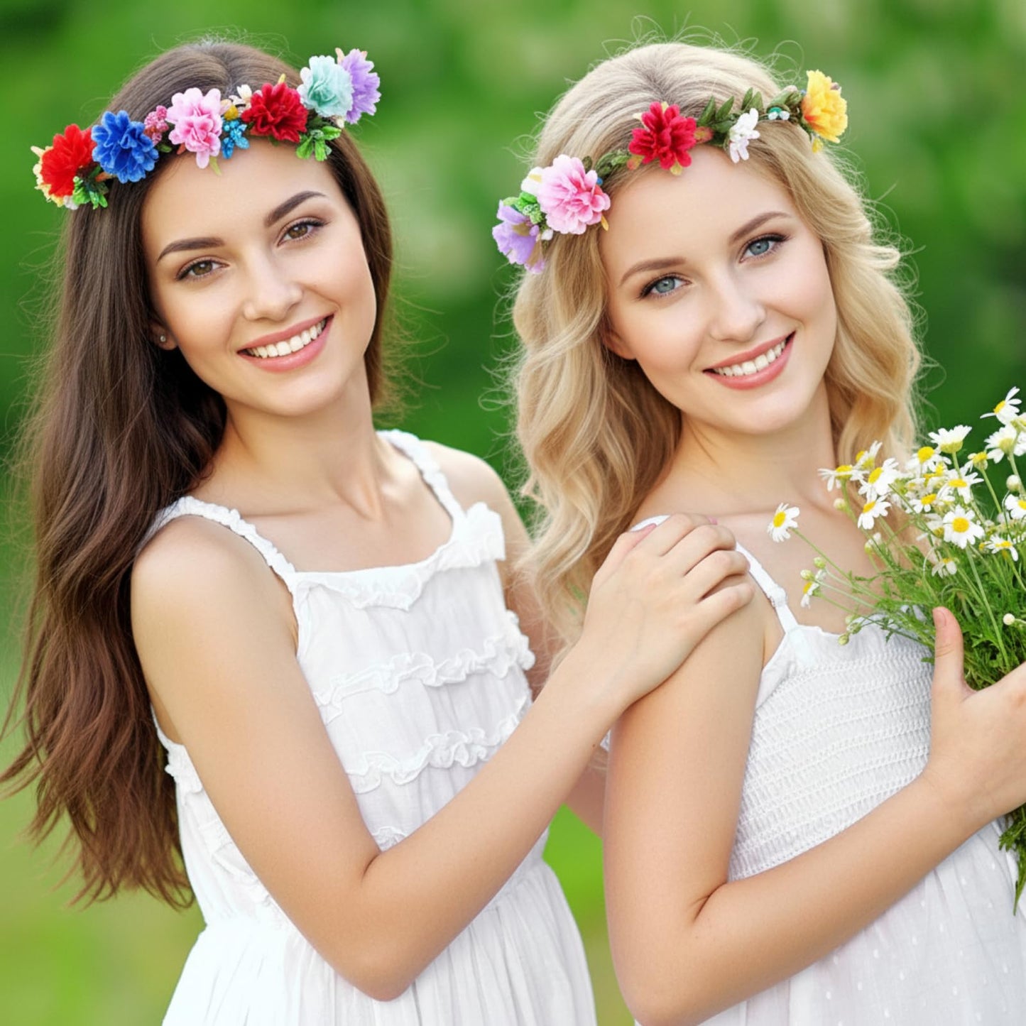 Zeyune 20 Sets Spring Tea Party Favor Flower Crowns Making Kit, Make Your Own Flower Crown Wreath Garland Headbands Craft Kit Handmade DIY Fairy Floral Hair Accessories Gift for Women